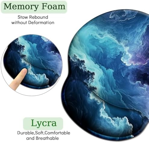LIMKRIAN Galaxy Mouse Pad with Wrist Rest, 9.8 x 8.6 in