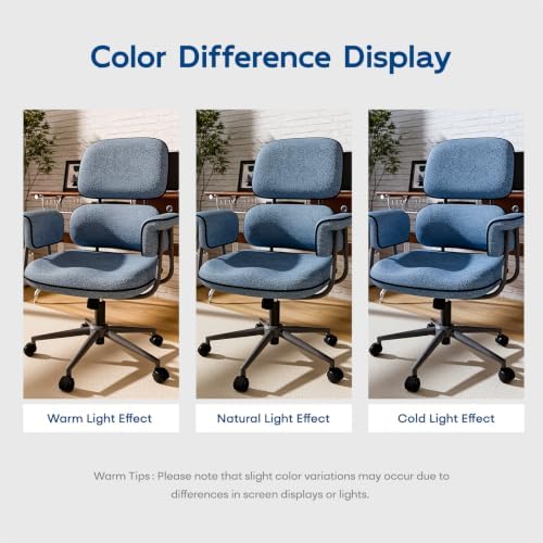 HomeZeer Blue Office Chair, Memory Foam Seat Mid Century Modern Desk Chair