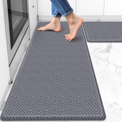 Kitchen Mat 2PCS Kitchen Rugs Cushioned Anti-Fatigue Rug Standing Desk Mat