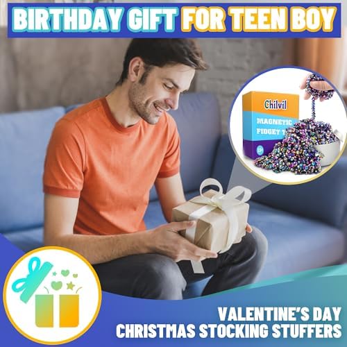 1000pcs Metal Fidget Toys for Teen Boys, Cool Gadget Quiet Office Desk Stress Anxiety Relief Fidget Stones Beads Sensory Autism Ferrite Putty Valentines Day Gifts for Him Men Teen Girl