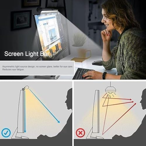 Dpofirs USB Eye Care Reading Monitor Light Bar, 3 Color Desk Light for Home Study Gaming, 245Ml