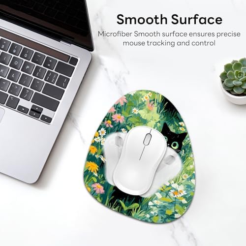 Water Drop Mouse Pad 7.3x8in Non-Slip for Laptop, Ink Marble