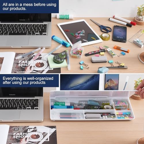 TSJ OFFICE Whiteboard Weekly Dry-Erase-Board - Desktop White Board Calendar Desk Organizers with Accessories Computer Keyboard Stand with Drawer, for Office, Home, School Supplies - White Calendar