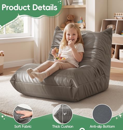 Hobestluk Kids Bean Bag Chair Small Beanbag Couch with Leather Fabric