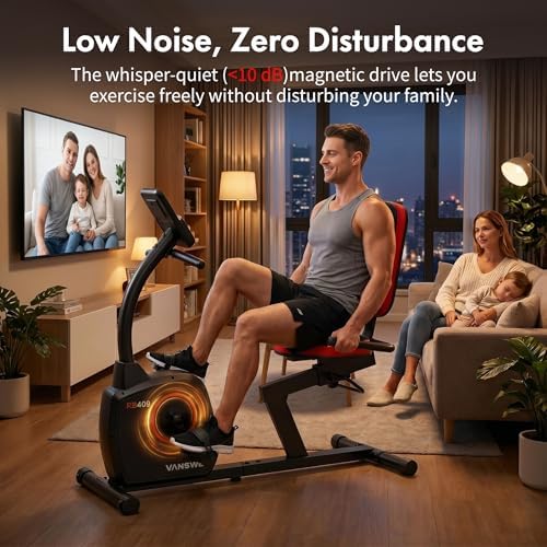 VANSWE Recumbent Exercise Bike for Home Seniors with 380 LB Weight Capacity