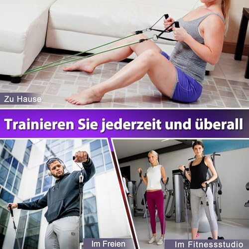 WHATAFIT Resistance Bands with Handles, 150 lb Exercise Bands Set
