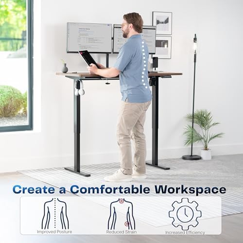 VIVO Rustic Vintage Brown 55 x 28 in Standing Desk, DESK-KIT-1B55N