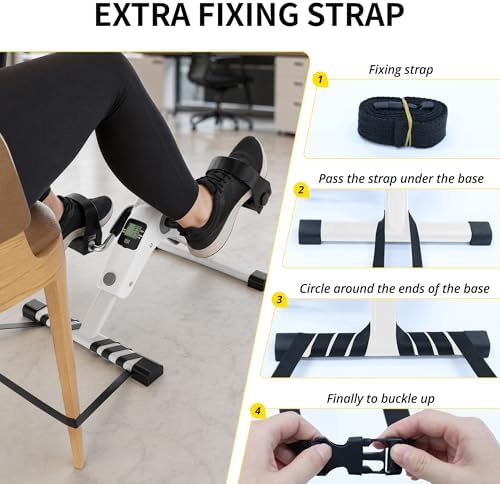 MOMODA Under Desk Bike Pedal Exerciser with LCD Display Portable Mini Exercise Bike for Arm and Leg