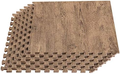 Forest Floor Farmhouse 3/8 Inch Thick Printed Foam Tiles, Premium Wood Grain Interlocking Foam Floor Mats, Anti-Fatigue Flooring – Stylish Flooring Solution