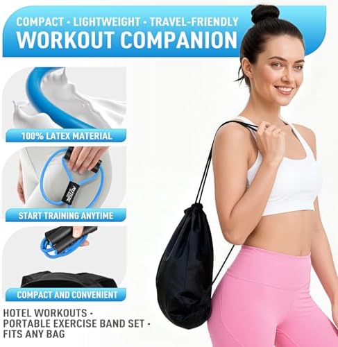 Figure 8 Resistance Bands for Arm, Back – 3-Level Latex Heavy Exercise Bands with Handles for Strength Training, Full Body Workout, Physical Therapy, Pilates, Yoga, Home Gym Equipment for Women