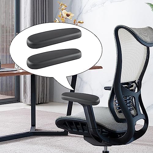 Office Chair Armrest Replacement Pads Caps Mesh Computer Chair Parts Accessory Mounting Holes 4inch Sturdy 1 Pair PU Leather (Style C)