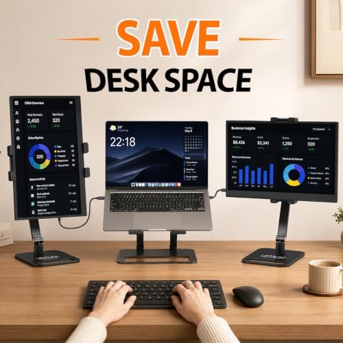 Urmust Dual Arm 18.5" Portable Monitor Stand with 360° Rotating D-M