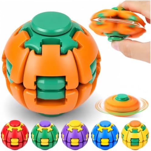 Press to Spin Fidget Spinner Helix Core Rotating Stress Ball, Sensory Fidget Toys for Adults Teens Boy Girl Gifts Anxiety Stress Relief Fidgets Office Desk Toy for Autism ADHD HelixCore Fidget Ball