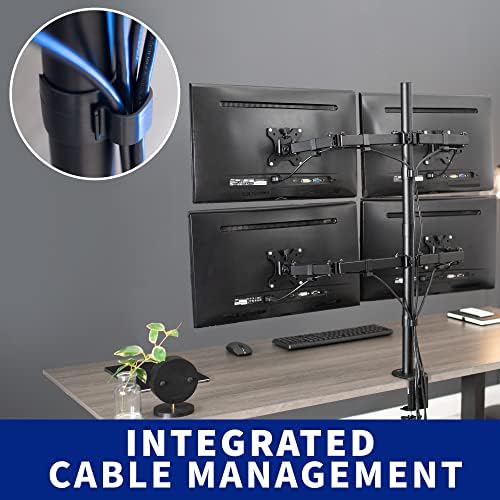 VIVO Quad 13 to 30 inch LCD Monitor Desk Mount | Adjustable 4 Screen Stand