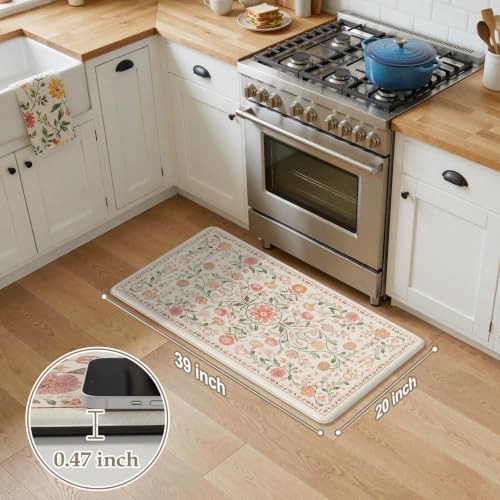 KIMODE Anti Fatigue Mats for Kitchen Floor，Cushioned Kitchen Rugs Non Slip