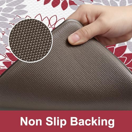 KIMODE Anti Fatigue Kitchen Mats for Floor 2PCS Cushioned Standing Mats