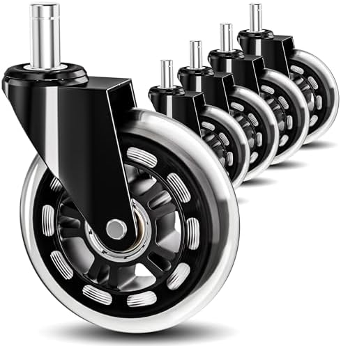 10mm 1KEA Office Chair Wheels Casters Replacement 3 Inch Roller Blade Style