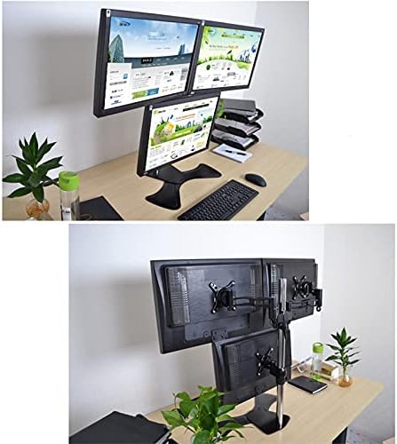 Monitor Arm Triple Monitor Stand Mount 15"-27" Aluminum Alloy Monitor Desk Mount Height Adjustable Vesa Bracket, Holds Up to 15.4Lbs, 3 Installation Methods Monitor(B)