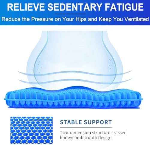 2" Extra Thick Gel Seat Cushion for Long Sitting Pressure Relief
