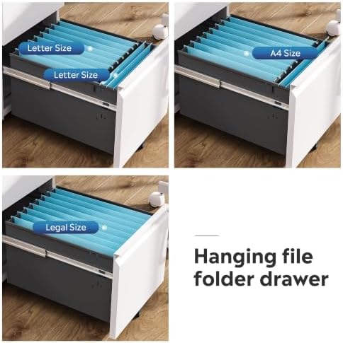 DEVAISE 2 Drawer File Cabinet with Lock for Home Office, Fully Assembled
