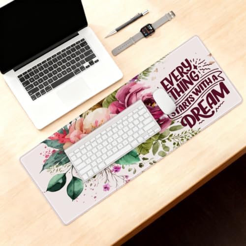 Flower Large Mouse Pad Non-Slip Rubber Long Gaming Desk Mat