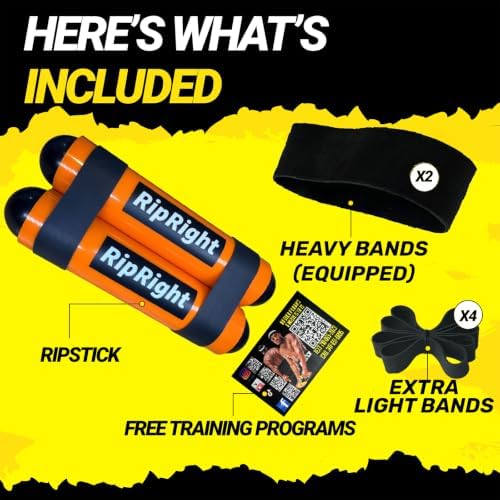 Premium RipStick Pillz, Workout Equipment for Joint Rehab, Shoulder Strength, Resistance Training, and Muscle Building, with 6 Adjustable Resistance Bands