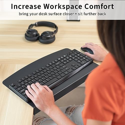 VIVO Black 17 in Corner Desk Connector Platform, DESK-AC07S