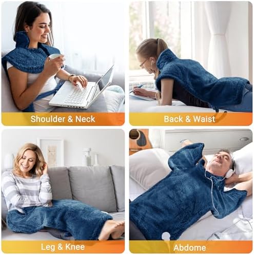Massaging Heating Pad for Back, Neck and Shoulder Massager