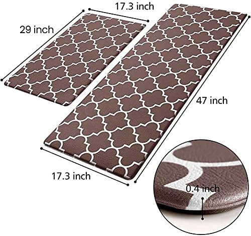 KMAT Kitchen Mat Set of 2,Cushioned Anti-Fatigue Kitchen Mats for Floor