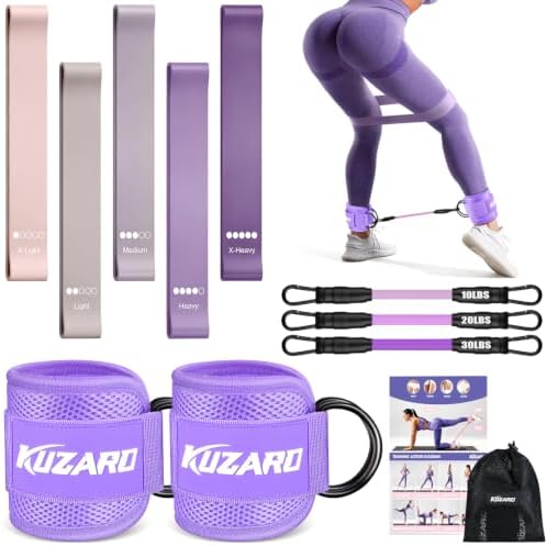 Ankle Resistance Bands with Cuffs, Resistance Bands Set for Working Out, Leg and Glute Exercise Bands – Home Gym Workout Equipment for Women, Booty Building, Pilates, Rehab, Physical Therapy