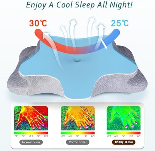 CHxxy Cervical Neck Pillow for Pain Relief Sleeping, Memory Foam Pillows