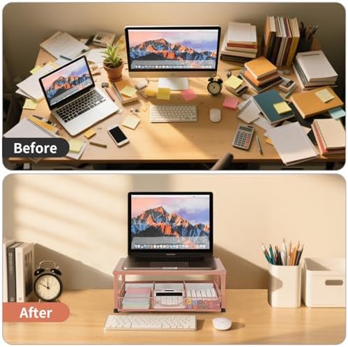 Computer Monitor Stand for Desk, Small Laptop Stand Riser, Broze