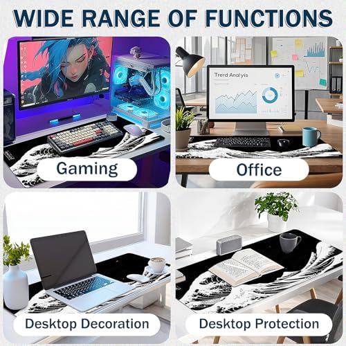 Mouse Pad Gaming - Desk Mat for Keyboard and Mouse - Large Mouse Pad for Desk, Mousepad (35.4" X 15.7") with Non-Slip Base, Desks Pad Mat Office and Home
