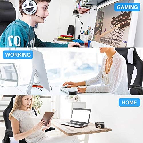 Ergonomic Gaming Office Chair - High Back PU Leather Executive Desk Chair with Lumbar Support, Flip-Up Arms & Headrest - Adjustable Swivel Task Computer Chair for Adults-Camo