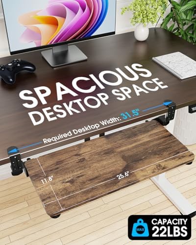 Large Keyboard Tray Under Desk, Pull Out Keyboard & Mouse Tray for Typing