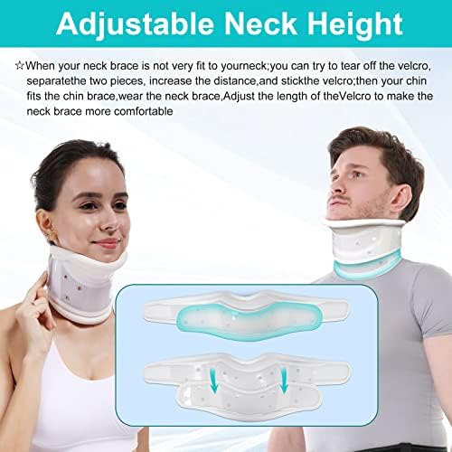 Upgrade Cervical Neck Brace Collar with Chin Support for Stiff Relief Cervical Collar Correct Neck Support Pain Bone Care Health(Upgrade Size S/M)