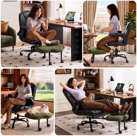 Pinmoco Adjustable Foot Rest for Office Chair, Under Desk Footrest, Green