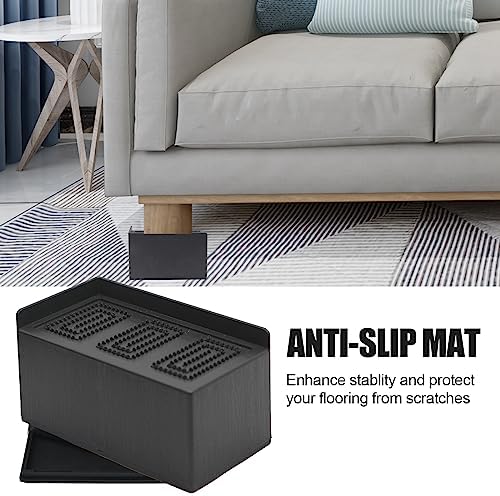 MYMULIKE Bed Risers 5 inch, 8 Pack Oversized Extra Large 7x4inch Post, 11000lbs Heavy Duty Couch Risers, L Shape Wide Opening Extra Large Furniture Risers for Bed, Couch, Sofa, Table, Chair