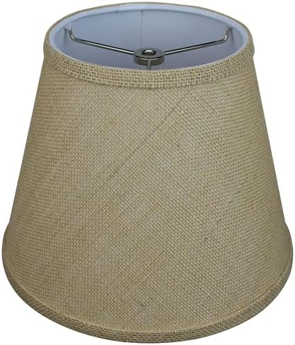 FenchelShades.com Lampshade 6" Top Diameter x 10" Bottom Diameter x 8" Slant Height 6x10x8" with Spider Attachment Diameter 0.4 Inch for Lamps with a Harp (Burlap Natural)