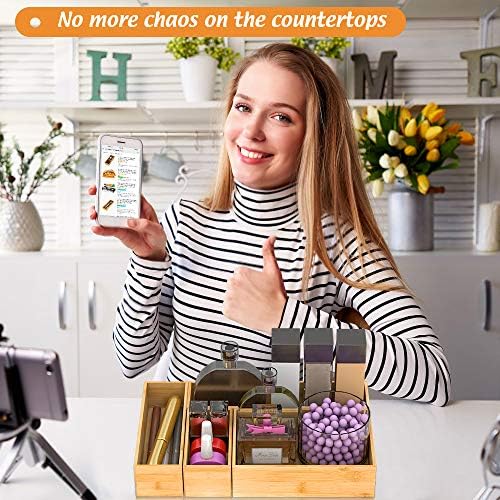 Bamboo Kitchen Drawer Organizer 9"x 3", Storage Box for Utensil Organizer