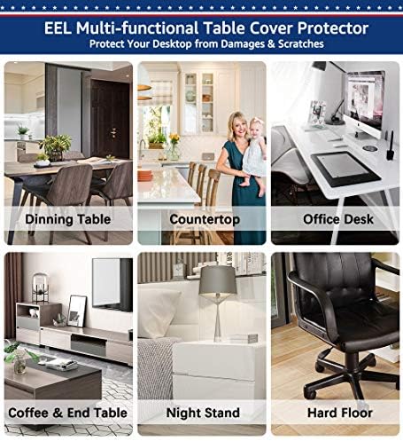Clear Desk Pad Blotter on Top of Desks Office Table Protector Laptop Computer Keyboard Desktop Plastic PVC Transparent Non-Slip Desk Writing Mat Organizer Mouse Pad Included Waterproof 16 X 32 Inches