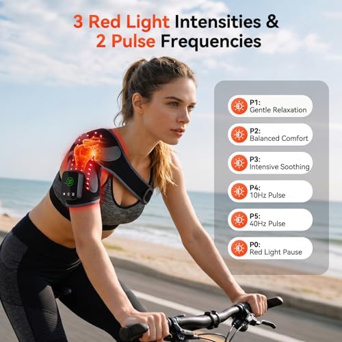 Red Light Therapy Knee Massager 660nm & 850nm, Heated Vibration Knee Brace Cordless Rechargeable 5000mAh, Timer & Pulse Modes for Knee Elbow Shoulder Joint Comfort Support Device