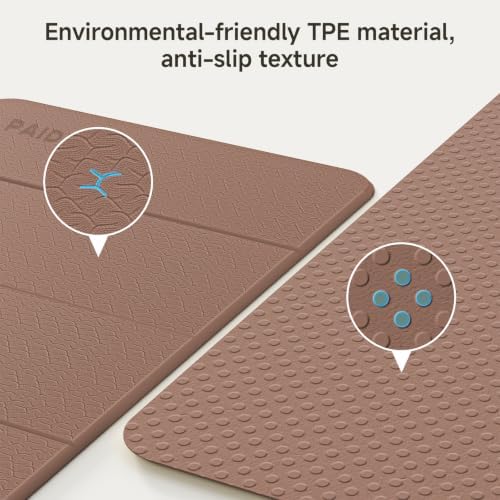 PAIDU Foldable Yoga Mat 10mm Thick, 75"x26" Non-Slip Fitness Exercise Mat
