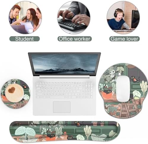 Ergonomic Mouse Pad with Wrist Rest and Keyboard Wrist Rest, Mousepad