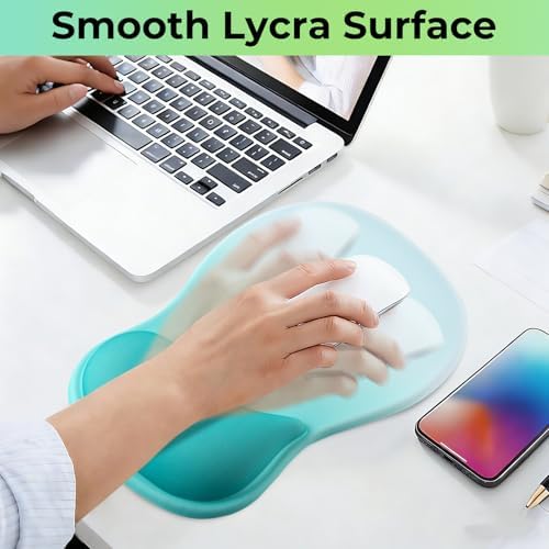 Gel Wrist Rest Mouse Pad, Ergonomic Mousepad with Wrist Support, Relieve Wrist Pain, Gaming Mousepad with Concave Design Cushion & Non-Slip PU Base, for Home Office Laptop Computer, Green Gradient