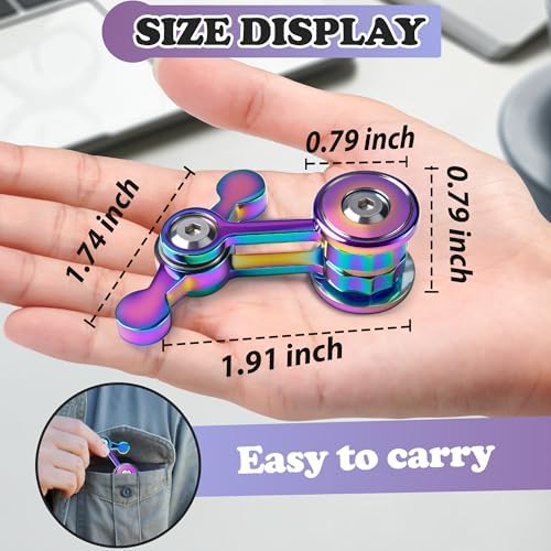 Fidget Spinner for Adults, Metal Silent Figette Office Desk Toy Quiet Cool Gadgets Gifts for Teen Boys Kid Anxiety Stress Relief Calm Down Sensory Autism Autistic ADHD Airplane Travel (Blue)