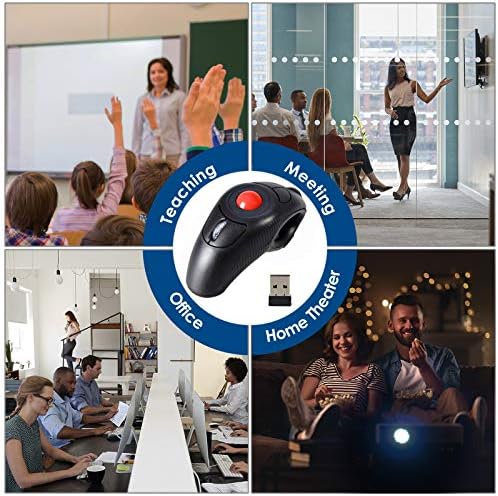 EIGIIS Wireless 2.4G USB Ergonomic Trackball Handheld Finger Mouse