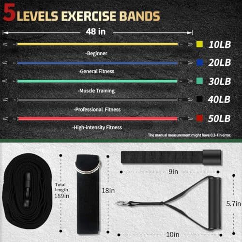 VEICK Resistance Bands with Handles, Exercise Tube Bands Set for Workouts
