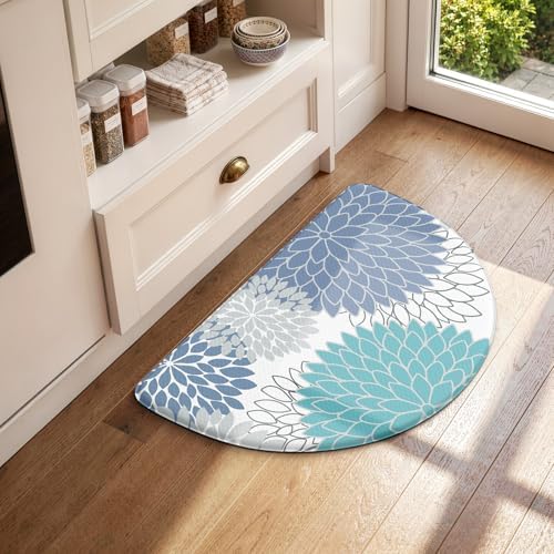 KIMODE Half Circle Kitchen Mats for Floor Cushioned Anti Fatigue Semi Round