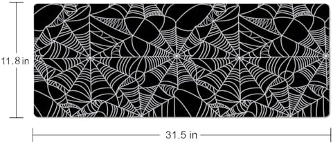 Spider Web Desk Mat Black and White Large Mouse Pad XL Extended Gaming Mousepad Keyboard Mouse Mat Desk Pad for Computer Laptop 31.5''X11.8'' Non-Slip Rubber Base with Stitched Edges
